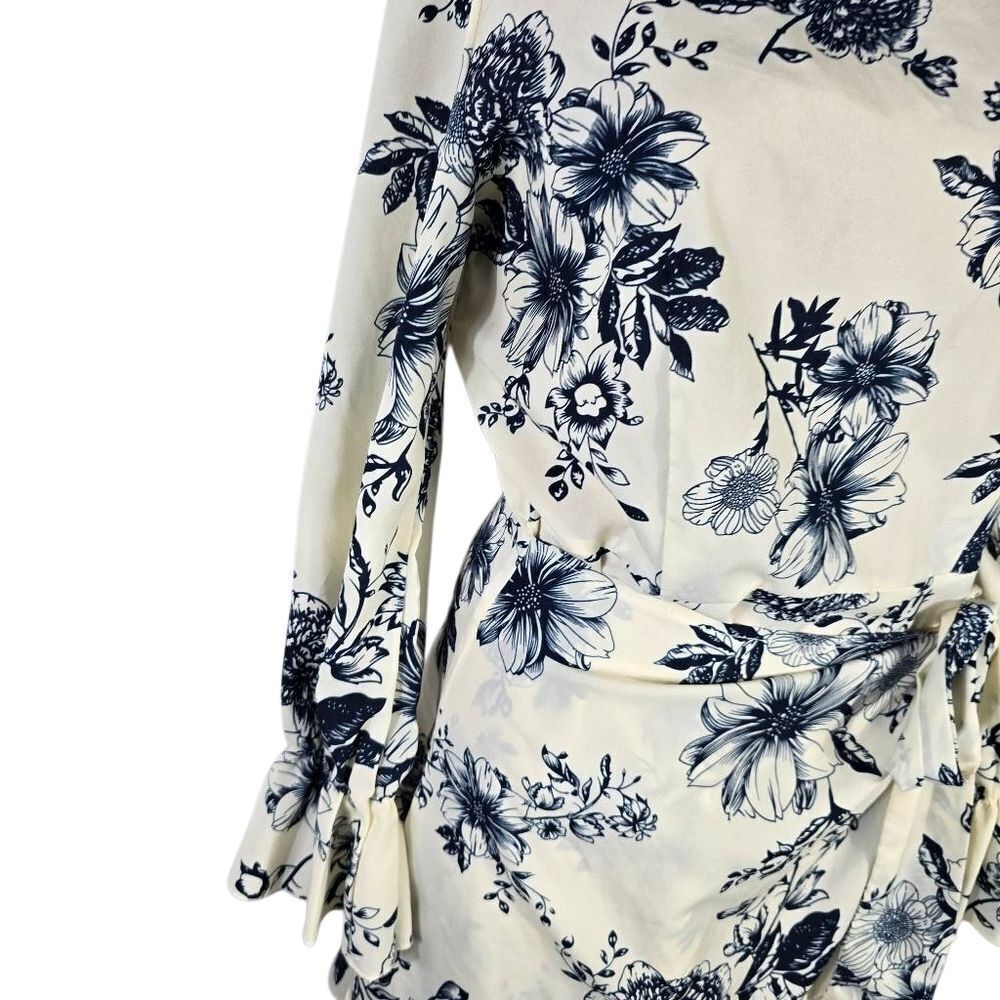 Reformation Floral Print Dress with Ruffle Sleeves Size Xl - Picture 13 of 13
